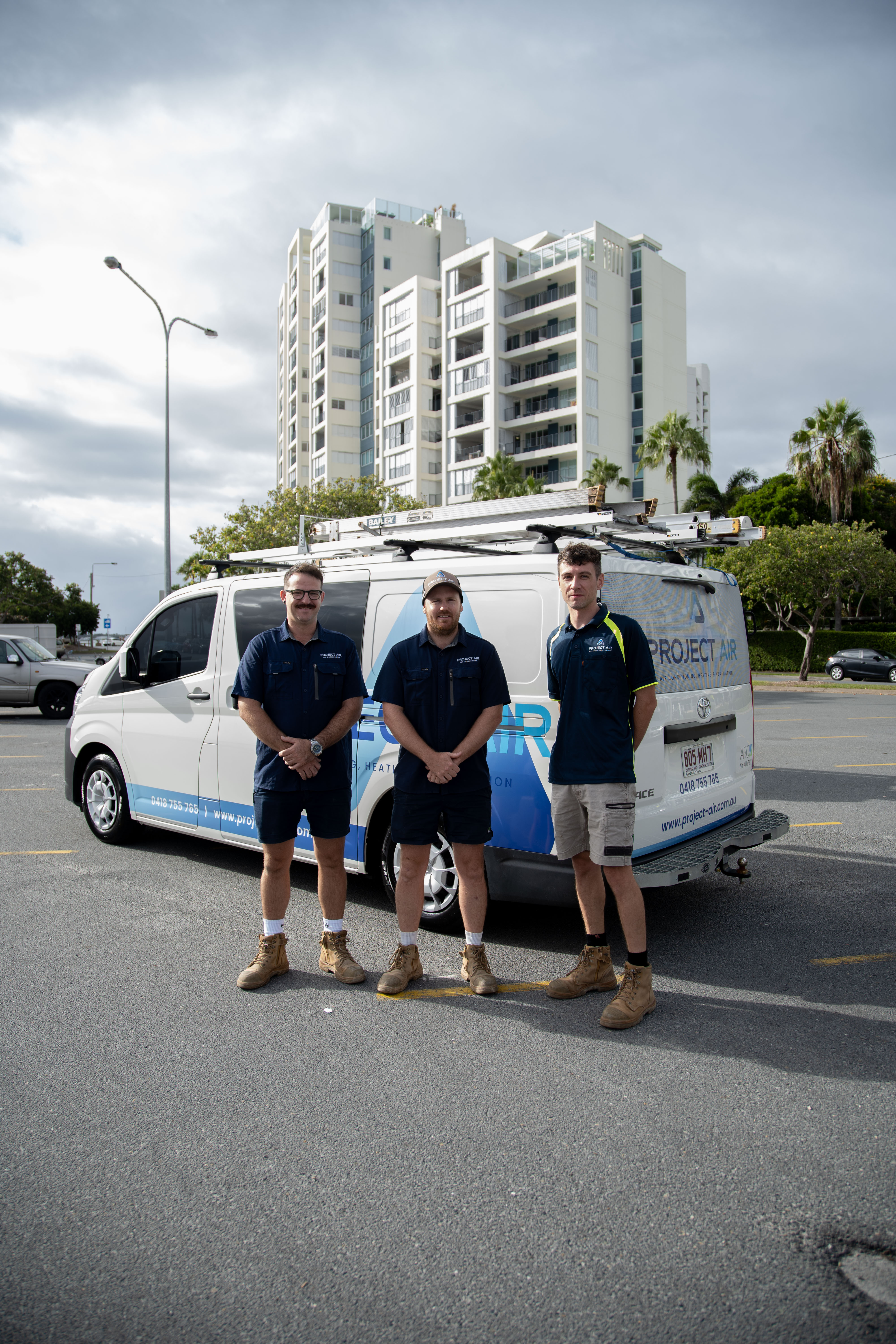 Project Air team with service vehicles on the Gold Coast